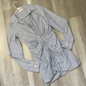 Choosy Striped Dress crosby ruched shirt mini womens Blue (xlarge) chic siren